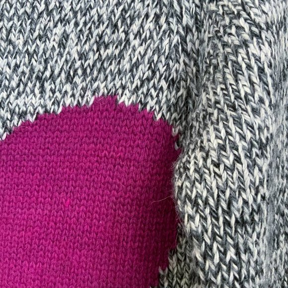 COCOGIO Ladies Grey Pink Love Heart Knit Jumper - Size M/L - Picture 3 of 5